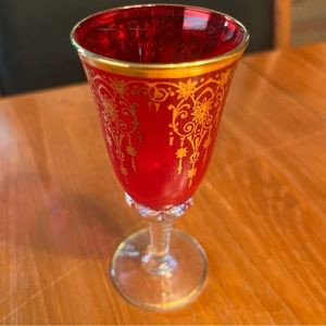 Czech Bohemia Crystal Red Glass